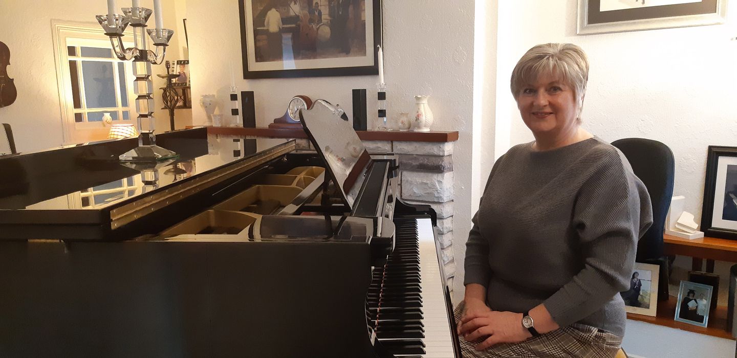 Sylvia McCullough at the Just Piano tuition studio
